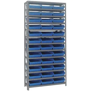 QUANTUM STORAGE SYSTEMS 1275-109BL Bin Shelving Solid 36 x 12 36 Bins Blue | AF3UNM 8DDC0