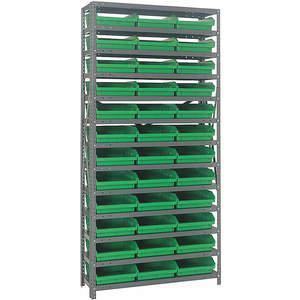 QUANTUM STORAGE SYSTEMS 1275-109GN Bin Shelving Solid 36 x 12 36 Bins Green | AF3UNN 8DDC1