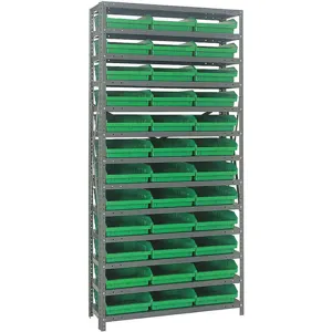 QUANTUM STORAGE SYSTEMS 1275-109GN Bin Shelving Solid 36 x 12 36 Bins Green | AF3UNN 8DDC1