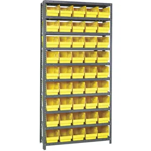 QUANTUM STORAGE SYSTEMS 1275-202YL Bin Shelving Solid 36 x 12 45 Bins Yellow | AB7XAD 24K050