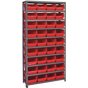 QUANTUM STORAGE SYSTEMS 1275-207RD Bin Shelving Solid 36 x 12 36 Bins Red | AB7WYZ 24K023