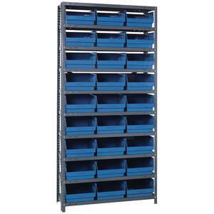 QUANTUM STORAGE SYSTEMS 1275-209BL Behälterregal, massiv, 36 x 12, 27 Behälter, blau | AA2EFA 10E972