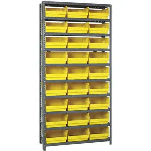 QUANTUM STORAGE SYSTEMS 1275-209YL Bin Shelving Solid 36 x 12 27 Bins Yellow | AB7XAF 24K052