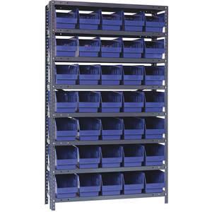 QUANTUM STORAGE SYSTEMS 1275-802BL Behälterregal, massiv, 36 x 12, 35 Behälter, blau | AC6HNT 33Z243