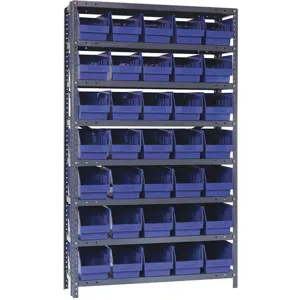 QUANTUM STORAGE SYSTEMS 1275-802BL Bin Shelving Solid 36 x 12 35 Bins Blue | AC6HNT 33Z243