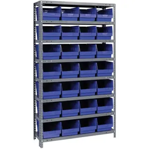 QUANTUM STORAGE SYSTEMS 1275-807BL Bin Shelving Solid 36 x 12 28 Bins Blue | AC6HNU 33Z244