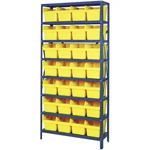 QUANTUM STORAGE SYSTEMS 1275-807YL Bin Shelving Steel 36 x 12 75 28 Bins Yellow | AD3TCB 40N210