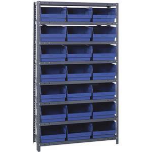 QUANTUM STORAGE SYSTEMS 1275-809BL Behälterregal, massiv, 36 x 12, 21 Behälter, blau | AC6HNV 33Z245