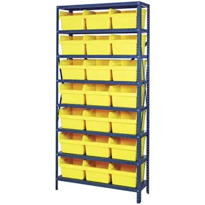 QUANTUM STORAGE SYSTEMS 1275-809YL Bin Shelving Steel 36 x 12 x 75 21 Bins Yellow | AD3TCC 40N211