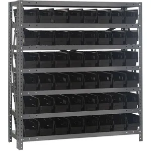 QUANTUM STORAGE SYSTEMS 1839-103BK Bin Shelving Solid 36 x 18 48 Bins Black | AF3UUE 8DFJ5