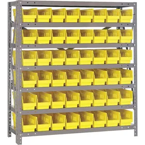 QUANTUM STORAGE SYSTEMS 1239-101YL Bin Shelving Solid 36 x 12 48 Bins Yellow | AF4QVM 9GC08