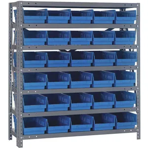 QUANTUM STORAGE SYSTEMS 1839-104BL Bin Shelving Solid 36 x 18 30 Bins Blue | AF3UUJ 8DFJ9