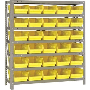 QUANTUM STORAGE SYSTEMS 1239-102YL Bin Shelving Solid 36 x 12 30 Bins Yellow | AF3WBB 8DMG4