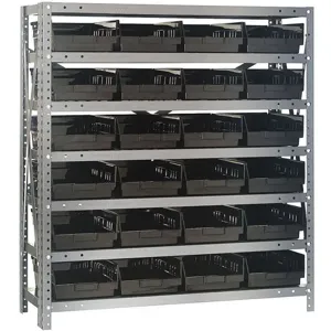 QUANTUM STORAGE SYSTEMS 1839-108BK Bin Shelving Solid 36 x 18 24 Bins Black | AF4FBZ 8UND3