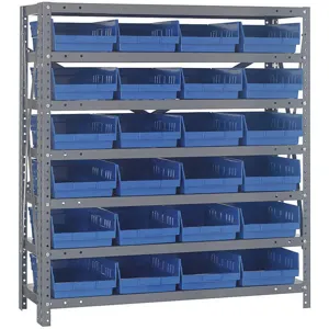 QUANTUM STORAGE SYSTEMS 1839-108BL Bin Shelving Solid 36 x 18 24 Bins Blue | AF4WPG 9MHE2