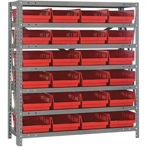 QUANTUM STORAGE SYSTEMS 1839-108RD Bin Shelving Solid 36 x 18 24 Bins Red | AF3ULG 8DC81