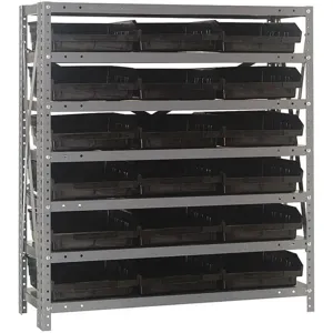 QUANTUM STORAGE SYSTEMS 1839-110BK Bin Shelving Solid 36 x 18 18 Bins Black | AF4NYF 9DY62