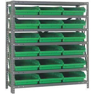 QUANTUM STORAGE SYSTEMS 1839-110GN Bin Shelving Solid 36 x 18 18 Bins Green | AF3ULH 8DC82