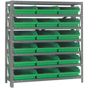 QUANTUM STORAGE SYSTEMS 1839-110GN Bin Shelving Solid 36 x 18 18 Bins Green | AF3ULH 8DC82