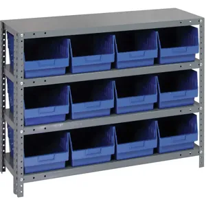 QUANTUM STORAGE SYSTEMS 1839-808BL Bin Shelving Solid 36 x 18 12 Bins Blue | AC6HNY 33Z248