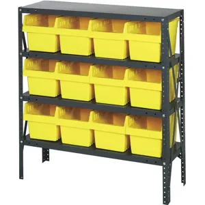 QUANTUM STORAGE SYSTEMS 1839-808YL Bin Shelving Steel 36 x 18 x 39 12 Bins Yellow | AD3TCP 40N222