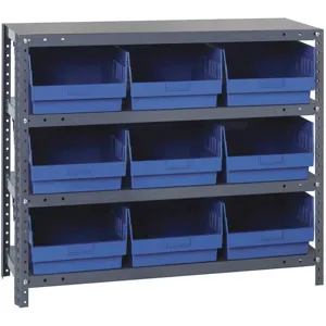 QUANTUM STORAGE SYSTEMS 1839-810BL Bin Shelving Solid 36 x 18 9 Bins Blue | AC6HNZ 33Z249