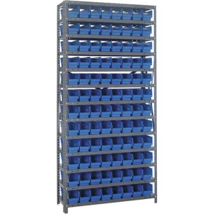 QUANTUM STORAGE SYSTEMS 1875-103BL Bin Shelving Solid 36 x 18 96 Bins Blue | AF4BBP 8NHV5