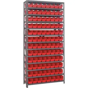 QUANTUM STORAGE SYSTEMS 1875-103RD Bin Shelving Solid 36 x 18 96 Bins Red | AF3WAX 8DME3