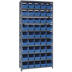 QUANTUM STORAGE SYSTEMS 1875-104BL Bin Shelving Solid 36 x 18 60 Bins Blue | AF3WAY 8DME4