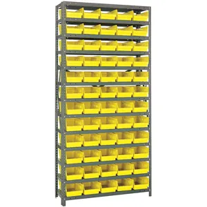 QUANTUM STORAGE SYSTEMS 1875-104YL Bin Shelving Solid 36 x 18 60 Bins Yellow | AF3UHU 8D883