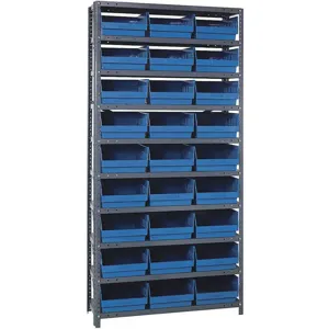 QUANTUM STORAGE SYSTEMS 1875-110BL Bin Shelving Solid 36 x 18 36 Bins Blue | AF4PBJ 9E075