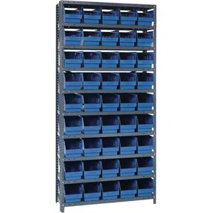 QUANTUM STORAGE SYSTEMS 1875-204BL Bin Shelving Solid 36 x 18 45 Bins Blue | AA2EFG 10E978