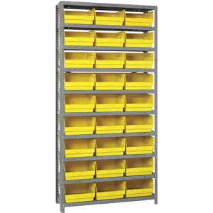 QUANTUM STORAGE SYSTEMS 1875-210YL Bin Shelving Solid 36 x 18 27 Bins Yellow | AB7XAP 24K060