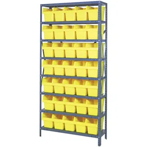 QUANTUM STORAGE SYSTEMS 1875-804YL Bin Shelving Steel 36 x 18 x 75 35 Bins Yellow | AD3TCJ 40N217