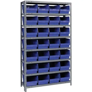 QUANTUM STORAGE SYSTEMS 1875-808BL Bin Shelving Solid 36 x 18 28 Bins Blue | AC6HPC 33Z252