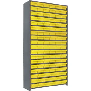 QUANTUM STORAGE SYSTEMS CL1275-401YL Bin Shelving Unit 19 Shelves 108 Bins | AF4HBQ 8WX25