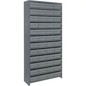 QUANTUM STORAGE SYSTEMS CL1275-701GY Steel Shelving Unit 12dx36wx75h 48 Bins | AF4URT 9KVM7