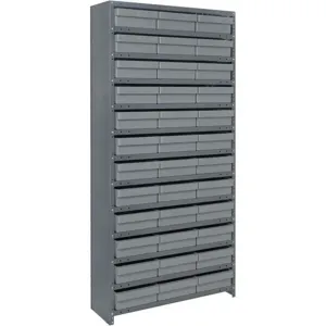 QUANTUM STORAGE SYSTEMS CL1275-801GY Sloped Shelving System 12 Inch D 36 Inch Width | AF4KAY 8YVT0