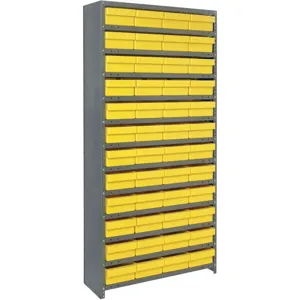 QUANTUM STORAGE SYSTEMS CL1875-606YL Steel Shelving Unit 18dx36wx75h 48 Bins | AF3ZKZ 8LTM7