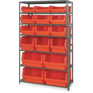 QUANTUM STORAGE SYSTEMS MSU-16-MIXRD Bin Shelving Solid 42 x 18 16 Bins Red | AB3VBW 1VH18