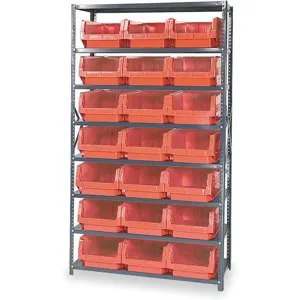 QUANTUM STORAGE SYSTEMS MSU-532RD Bin Shelving Solid 42 x 18 21 Bins Red | AB3VCE 1VH26