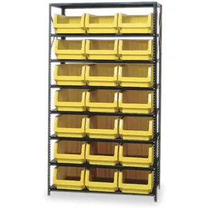 QUANTUM STORAGE SYSTEMS MSU-532YL Bin Shelving Solid 42 x 18 21 Bins Yellow | AB3VCF 1VH27