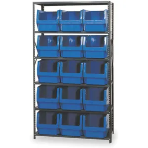 QUANTUM STORAGE SYSTEMS MSU-533BL Bin Shelving Solid 42 x 18 15 Bins Blue | AB3VCG 1VH28