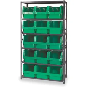 QUANTUM STORAGE SYSTEMS MSU-533GN Bin Shelving Solid 42 x 18 15 Bins Green | AB3VCH 1VH29