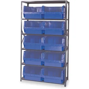 QUANTUM STORAGE SYSTEMS MSU-543BL Bin Shelving Solid 42 x 18 10 Bins Blue | AB3VCL 1VH32