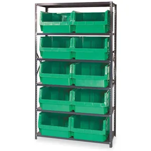 QUANTUM STORAGE SYSTEMS MSU-543GN Bin Shelving Solid 42 x 18 10 Bins Green | AB3VCM 1VH33