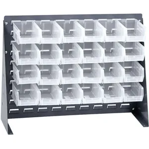 QUANTUM STORAGE SYSTEMS QBR-2721-220-24CL Louvered Bench Rack 27 x 8 x 21 Inch Clear | AA2EDK 10E922