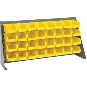 QUANTUM STORAGE SYSTEMS QBR-3619-220-32YL Louvered Bench Rack 36 x 8 x 19 Inch Yellow | AF3XQG 8EHL8