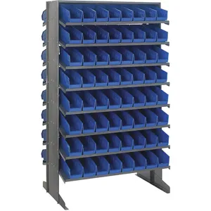 QUANTUM STORAGE SYSTEMS QPRD-101BL Sloped Shelving System 128 Bins Blue | AF4DNL 8RRH2