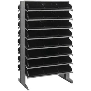 QUANTUM STORAGE SYSTEMS QPRD-109BK Sloped Shelving System 48 Bins Black | AF4JGF 8Y630